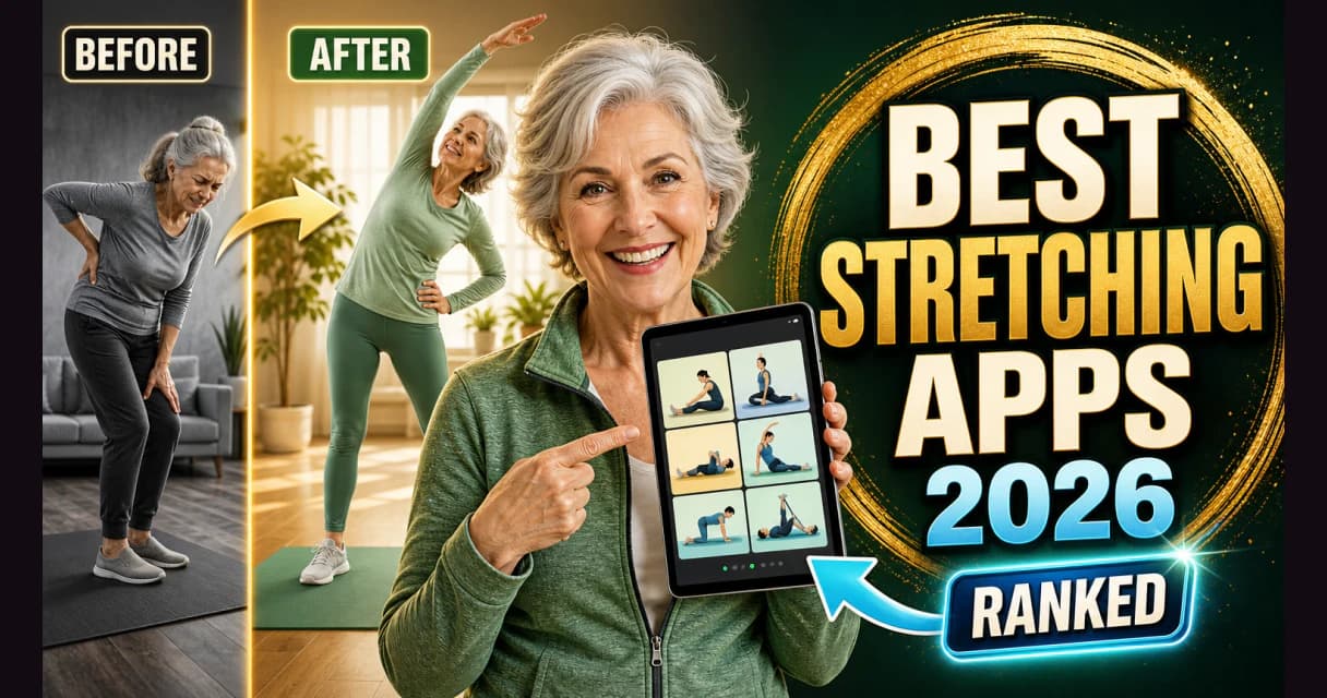 Best stretching apps of 2026 — fresh emerald mobility artwork