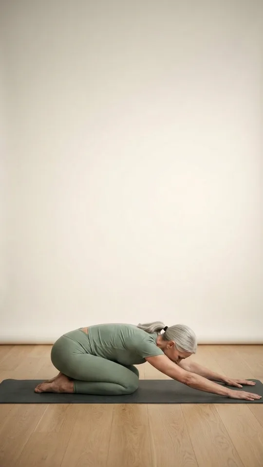 Child's Pose Side Reach — gentle exercise for seniors