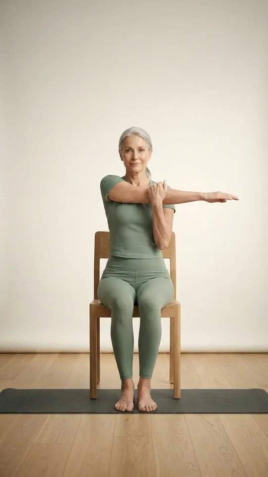 Cross-Body Shoulder Stretch — gentle exercise for seniors